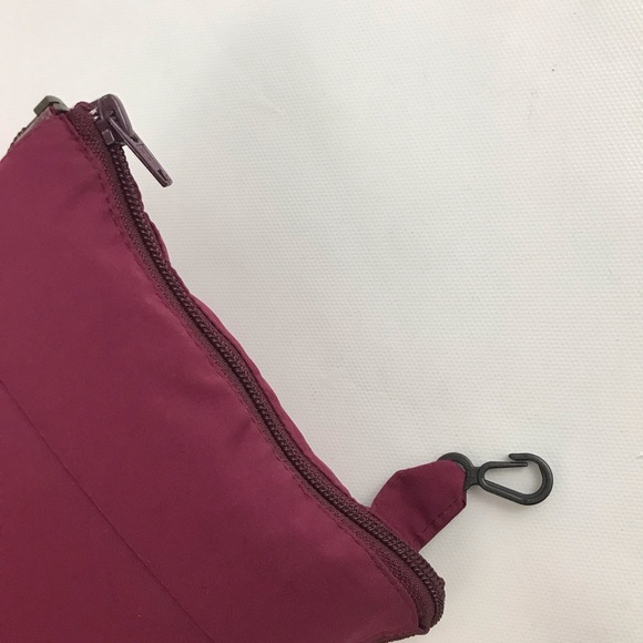 Vintage 80s 90s Mens XL Kangaroo Packable Bag Hooded Windbreaker Burgundy Maroon - Picture 12 of 12